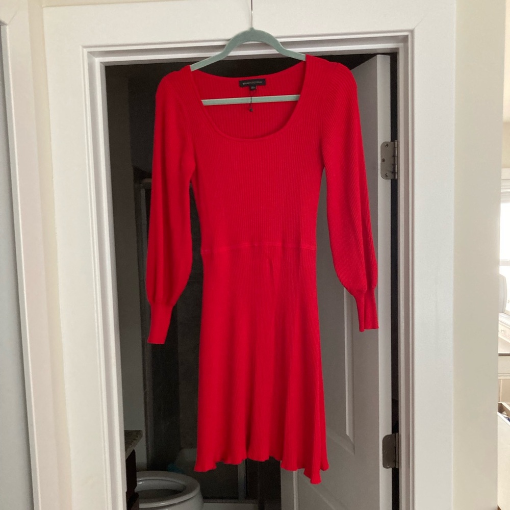 Red sweater dress banana republic never worn